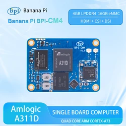Pi gels BPI-CM4 Amlogic A311D façades Core ARM Cortex-A73 4G LPDDR4 16G eMMC Minipcie 26PIN Support HDMI Linux dev conseil ordinateur