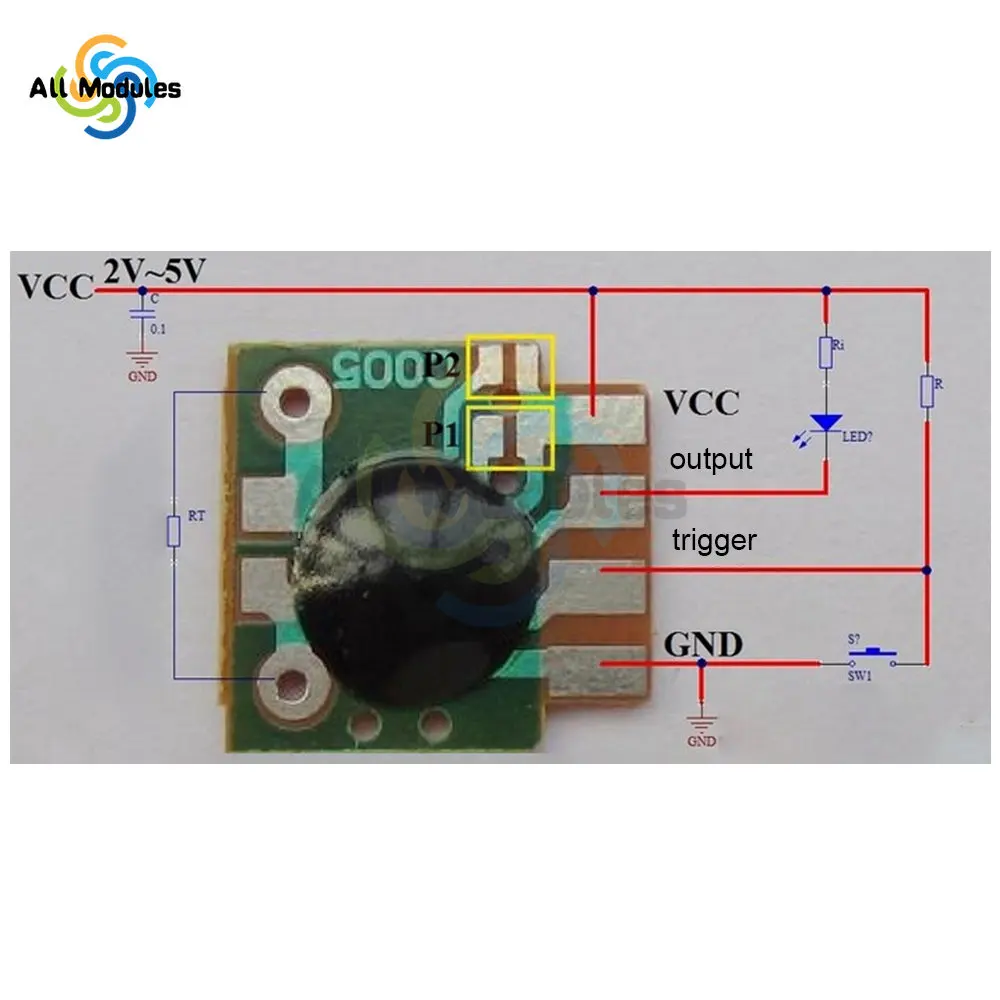 Multi-função Delay Timer Chip Module, IC Timer, 2s-1000h, 10pcs