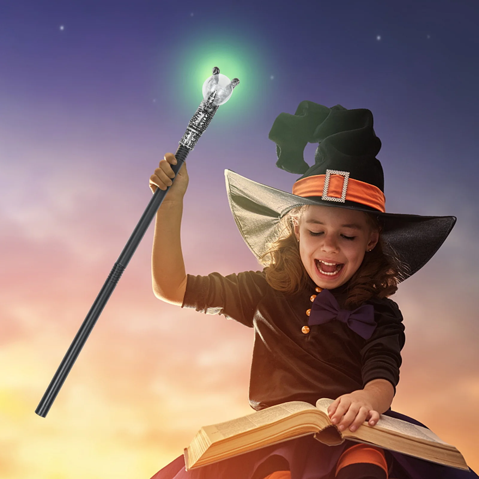 Rekwizyt na Halloween - plastikowy kostiumowy sztab, kreatywna laska, różdżka do występów scenicznych, sztab do cosplayu