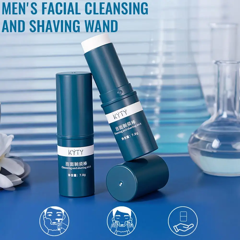 1/2/3pcs Men's Facial Cleansing Shaving Stick Foam Rich Gentle 2-in-1 Shaving & Cleansing Cream Hydrating Shave Beard Cream