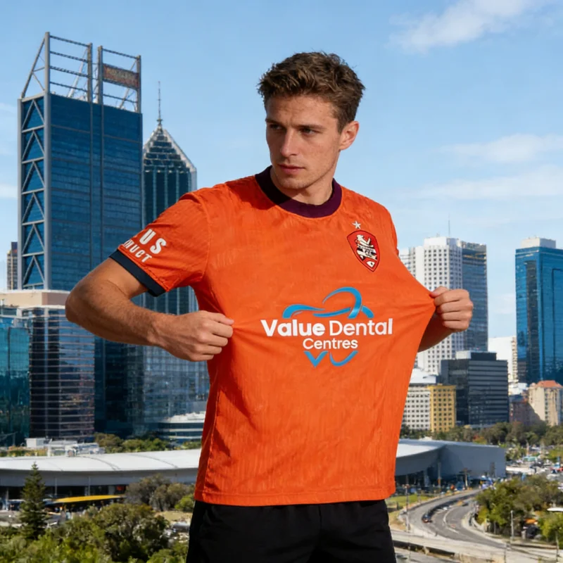 

Футбольная тренировочная футболка Brisbane Roar A-League Австралии 2026 года, быстросохнущая, для мужчин, для пляжа и серфинга, осенняя спортивная коллекция