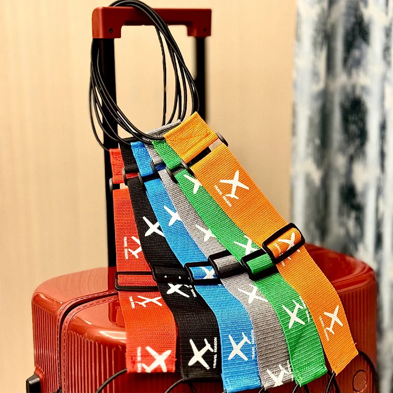 Strong Wear-resistant Fixed Hanging Strap Luggage Elastic Rope Binding Belt Printed Airplane Pattern Suitcase Binding Belt