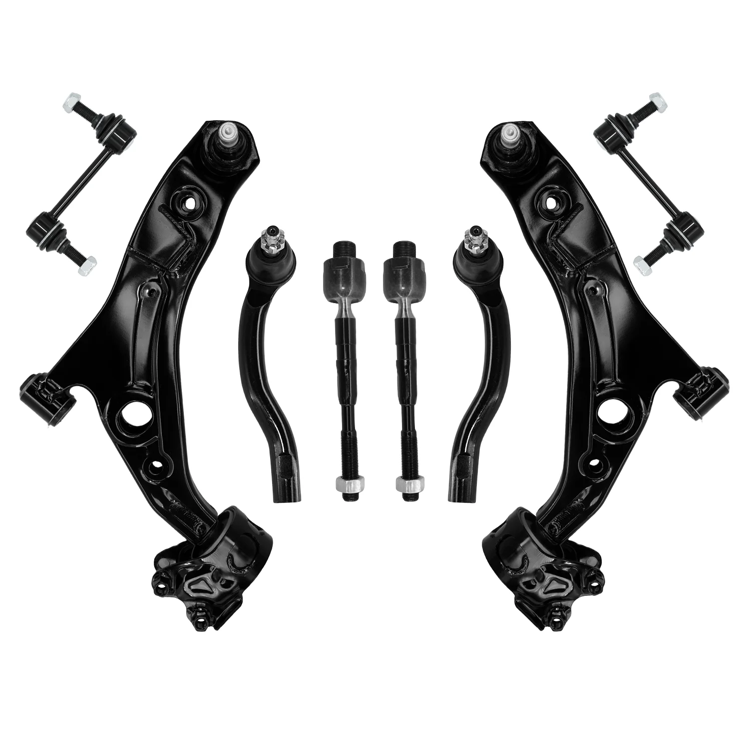 AzbuStag 8 piezas: Brazo de control delantero inferior izquierdo y derecho, rótula exterior e interior, y bieleta de barra estabilizadora para Ford Edge Lincoln MKX 2007 2008-2015