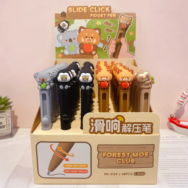 

24pcs/lot Creative Sloth Koala Animal Gel Pen Cute 0.5mm Black Ink Neutral Pens Gift Stationery Office School Supplies