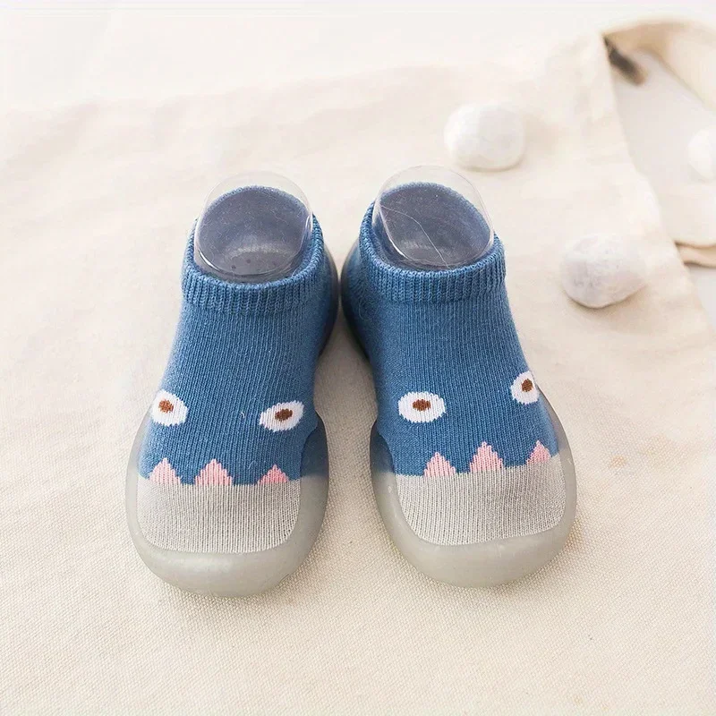 Cartoon Toddler Shoes Animal Pattern Non-slip Silicone Sole Baby Floor Socks Breathable Casual Cotton Baby Boys Girls Shoes