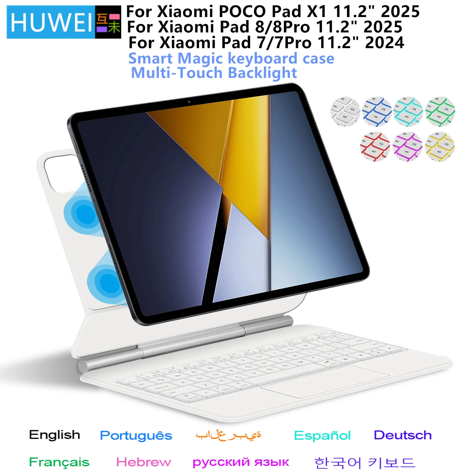 

Magic Keyboard Case For Xiaomi Poco Pad X1 11.2" 2025 POCO Pad X1 Mi Pad 7 8 Pro 11.2" Tablet Smart Magnetic Case Keyboard Cover