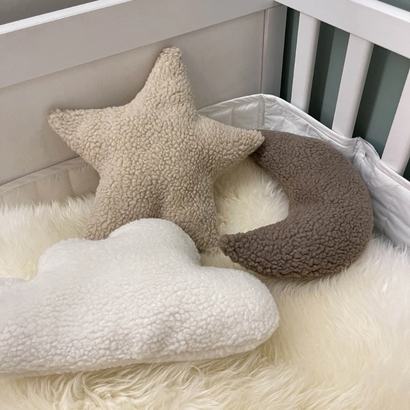 Baby Posing Mat Cushion Cosy Newborns Posing Pillow Plush Adorable Newborn Photo Props with Moon Charm Designing