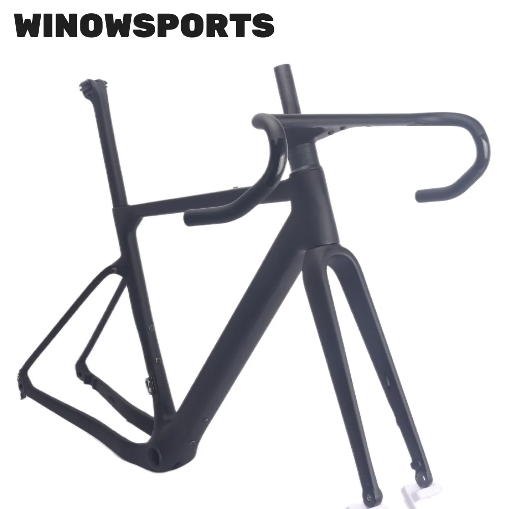 Winowsports Carbon Gravel Frame GR058 Aero Gravel Bike Frame Max Tire 47C Gravel Fork