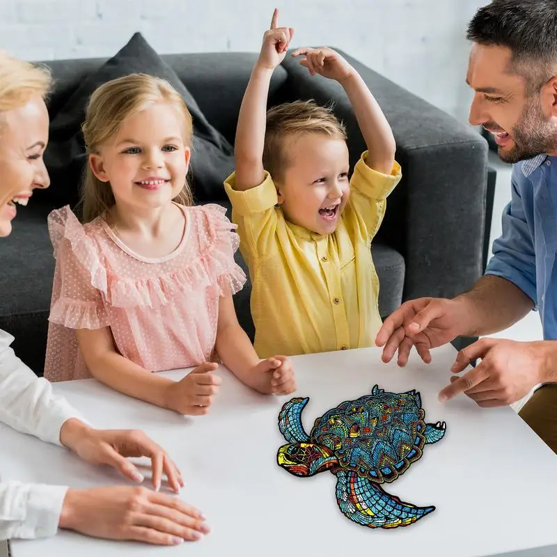 

3D Fun Wood Puzzles Adult Cool Irregular Educational Toy For Thanksgiving Day Birthday Develop Hand-Eye Turtle Wooden Puzzle