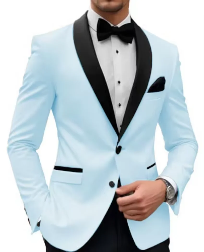 XS-6XL Slim Fit Men High Quality Suit Jackets with Shawl Lapel Two Buttons Blazers Wedding Man Suit Jacket Party Prom One Coat