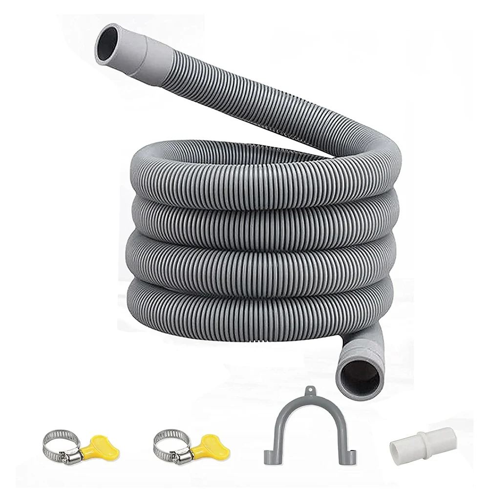 Drain Hose Extension Set Universal Washing Machine Hose 1M, Include Bracket Hose Connector and Hose Clamps Drain Hoses