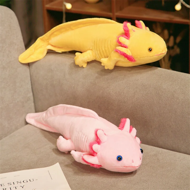 Hexagonal Dinosaur Fish Stuffed Plush Animals Toys Giant Salamander Soft Funny Dolls Children Gift Kawaii Baby Kids Hobbie Toys