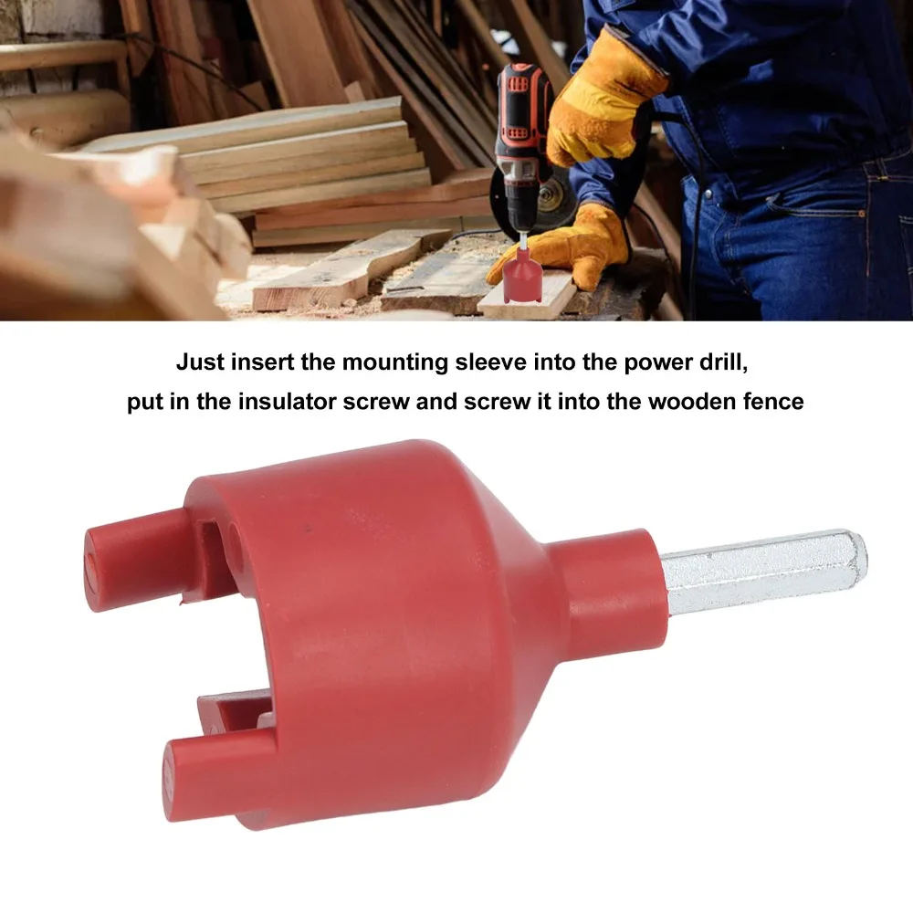 2Pcs Plastic Electric Fence Insulator Lightweight Durable Insulator Mounting Sleeve Red Environmentally Friendly view 3