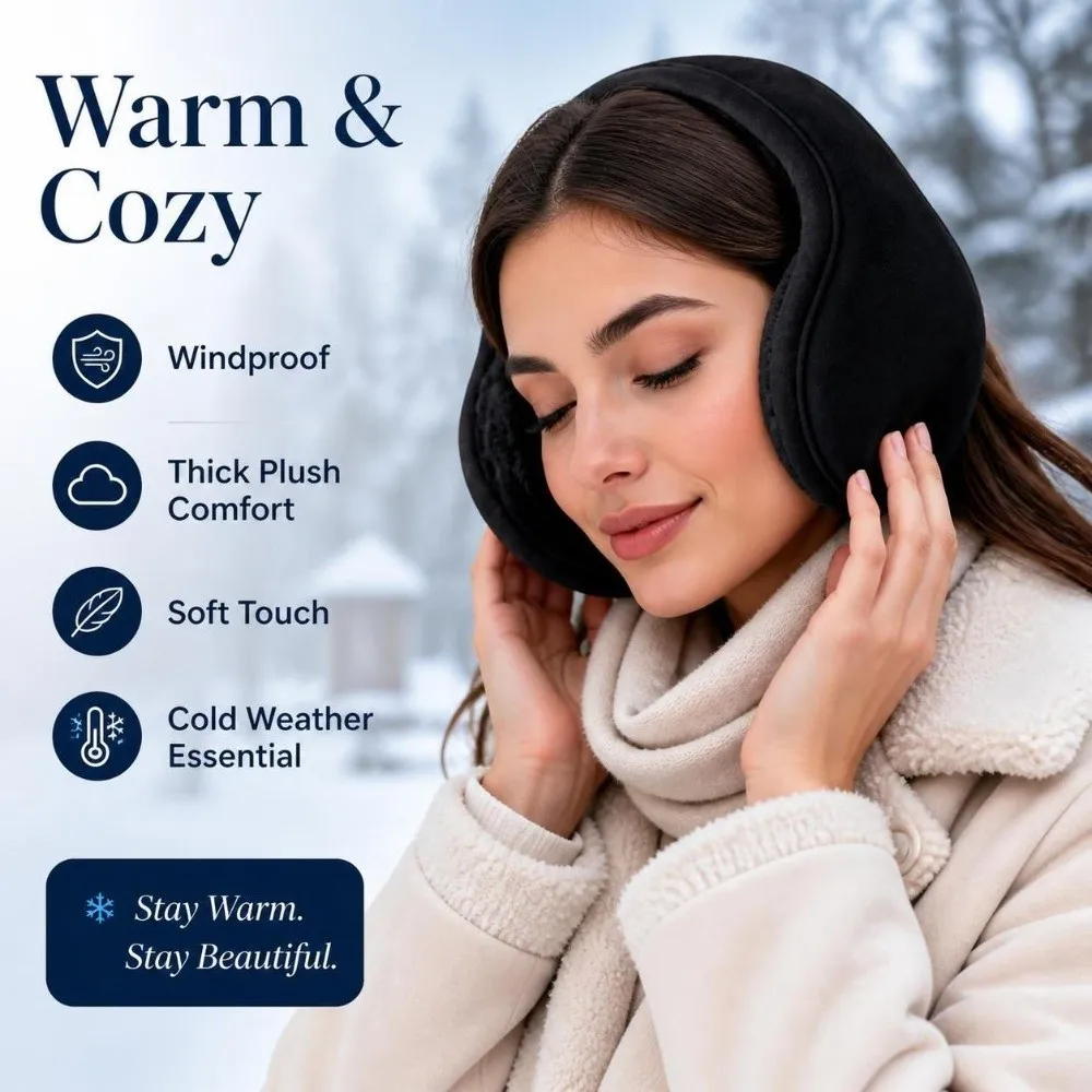 New Thicken Padding Warm Fur Earmuffs Warm Velvet Ear Muffs Windproof Soft Cozy Winter Earmuffs Men Women