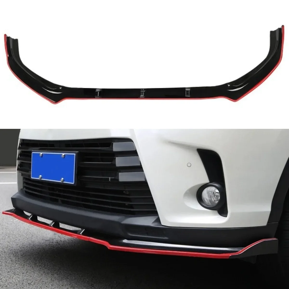 For Toyota Highlander 2018-2021 Body Kit Front Bumper Guard Diffuser Front Bumper Cover Splitter Lip Car Accessories