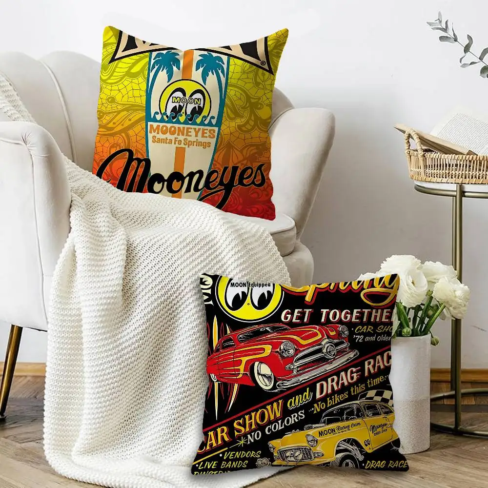 M-Mooneyes Print Office Cushion Pillowcase Car Cushion Cover45X45CM Lumbar Pillowcase Sofa Pillowcover