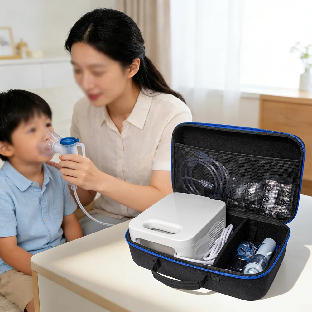 

1pc Nebulizer Storage Bag For Om-ron NE-C900 NE-C28C900N Partitioned Nebulizer Waterproof Splash-proof Dustproof Bag
