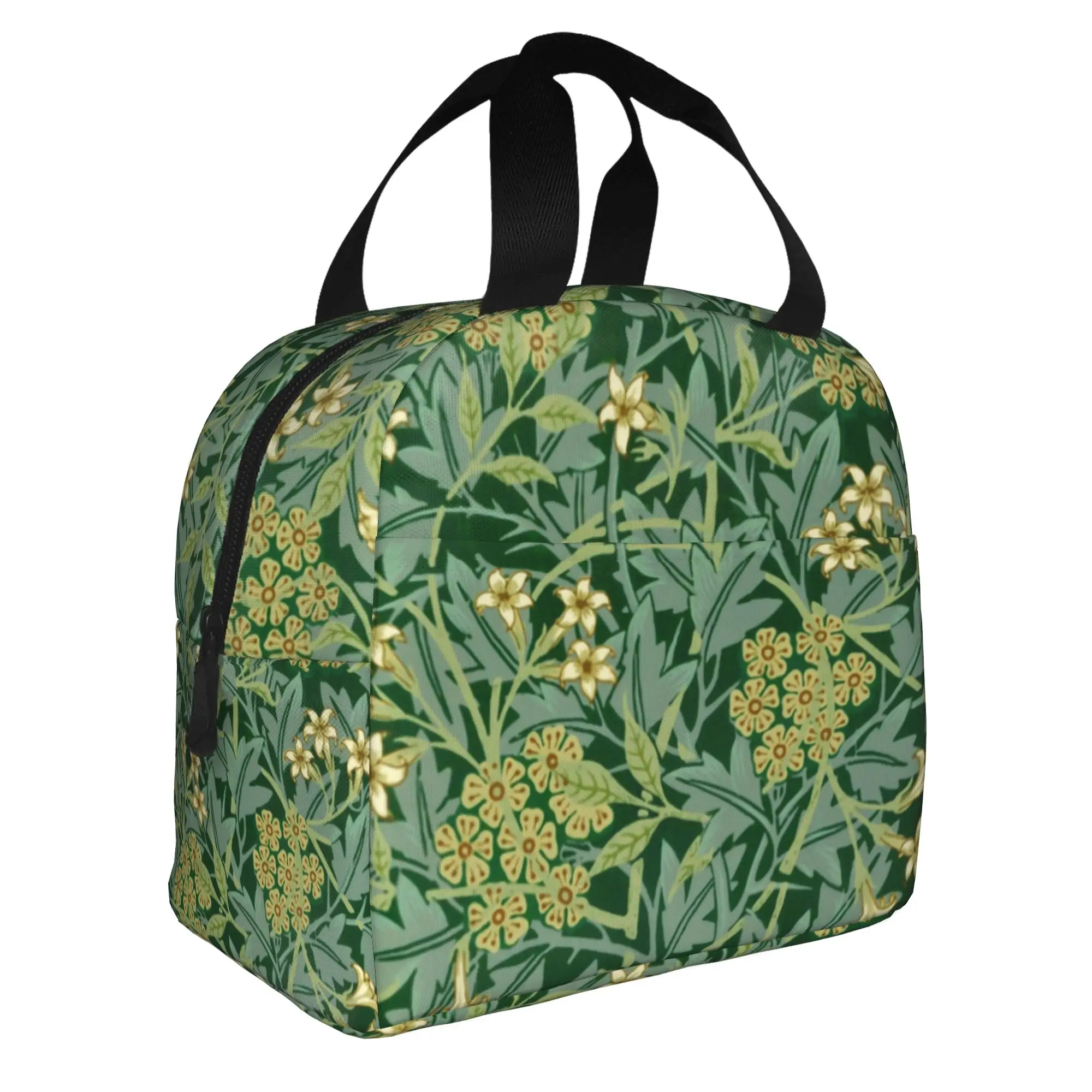 William Morris Thermal Insulated Lunch Bags Women Floral Textile Pattern Resuable Lunch Container Travel Storage Food Box