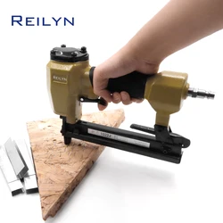 Pistola de clavos neumática para tapicería de muebles, grapadora de aire, 20Ga, 1022J, clavadora para enmarcar