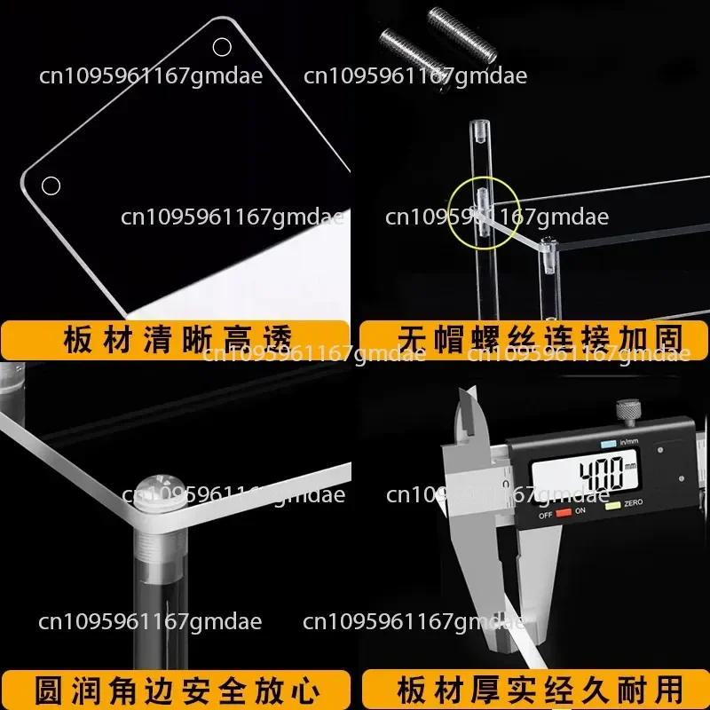 Figure blind box acrylic storage display stand custom transparent ladder rack  trapezoidal display cabinet
