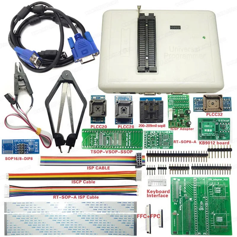 Wholesale price EMMC-NAND FLASH universal ic Programmer RT809H  with 12  Adapter Kits