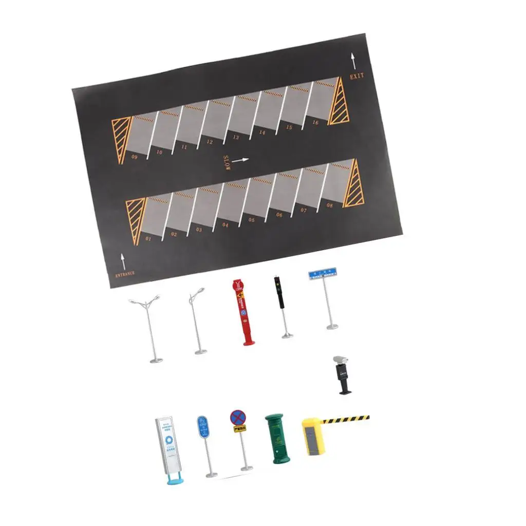 1:64 Large Parking Lots Mat Model Car Diecast Garage Miniature Car Models Show Style F