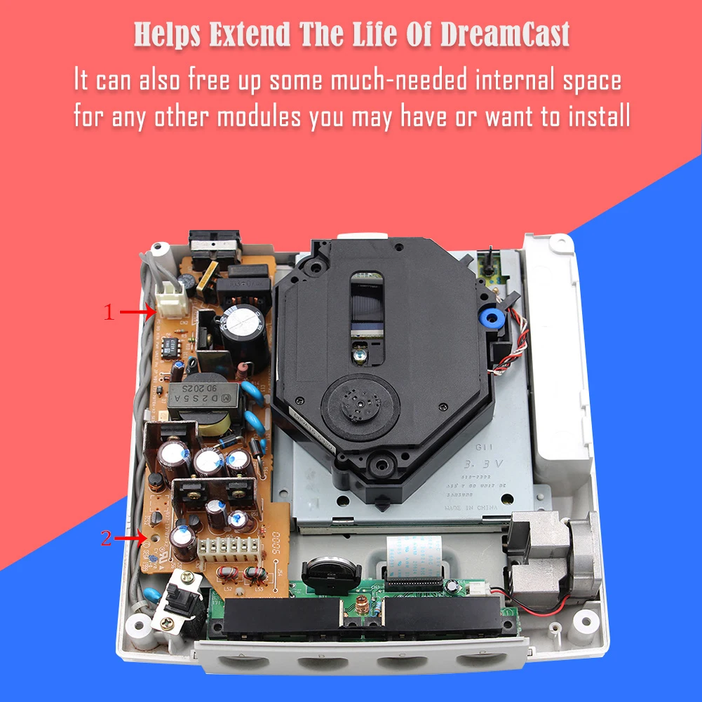 

DreamPSU Rev2.0 DC Console Original Power Supply Replace Direct Current Power-Supply Plug Adapter Kit for SEGA Dreamcast