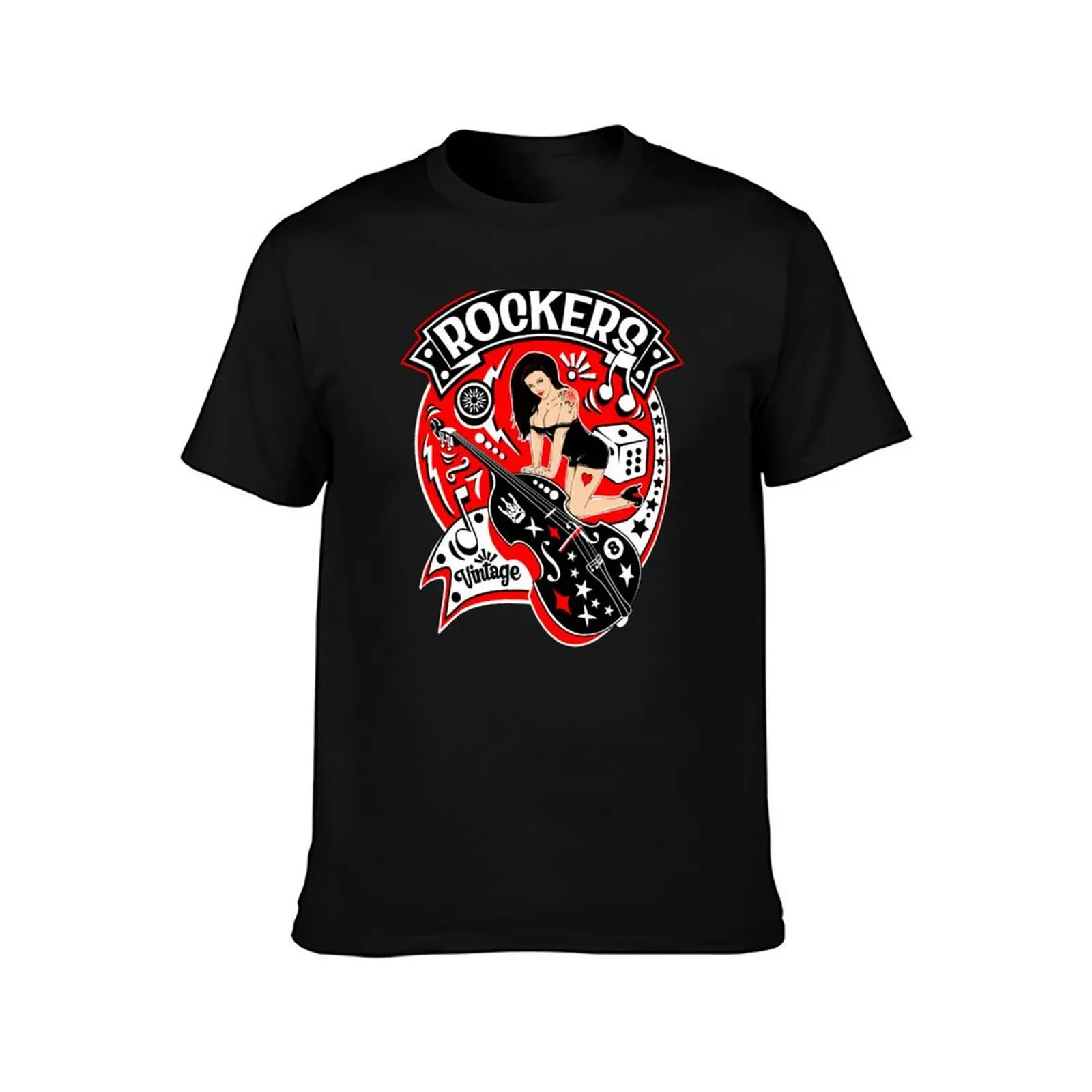 Rockabilly Pinup Sock Hop Rocker Vintage Rock and Roll Music T-Shirt anime figures vintage graphic tee outfits for men