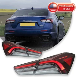 LED Tail Lamps For Maserati Ghibli 2014-2022 Upgrade Rear Tail Lights Assembly DRL Day Running Light Turn Signal Car Accessories