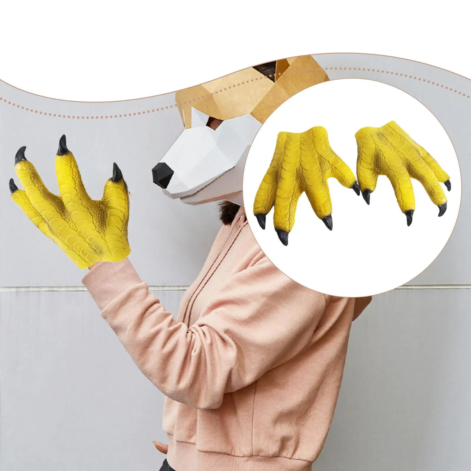 Halloween Parrot Gloves Comfortable for Adults for Decoration Role Play