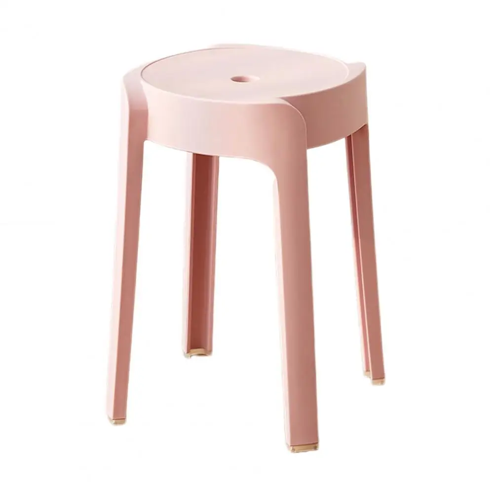 6Pcs Stackable Plastic Stool Set 330lbs Load Bearing Round Nesting Stools Modern Simple Backless Bar Stool Seating for Home