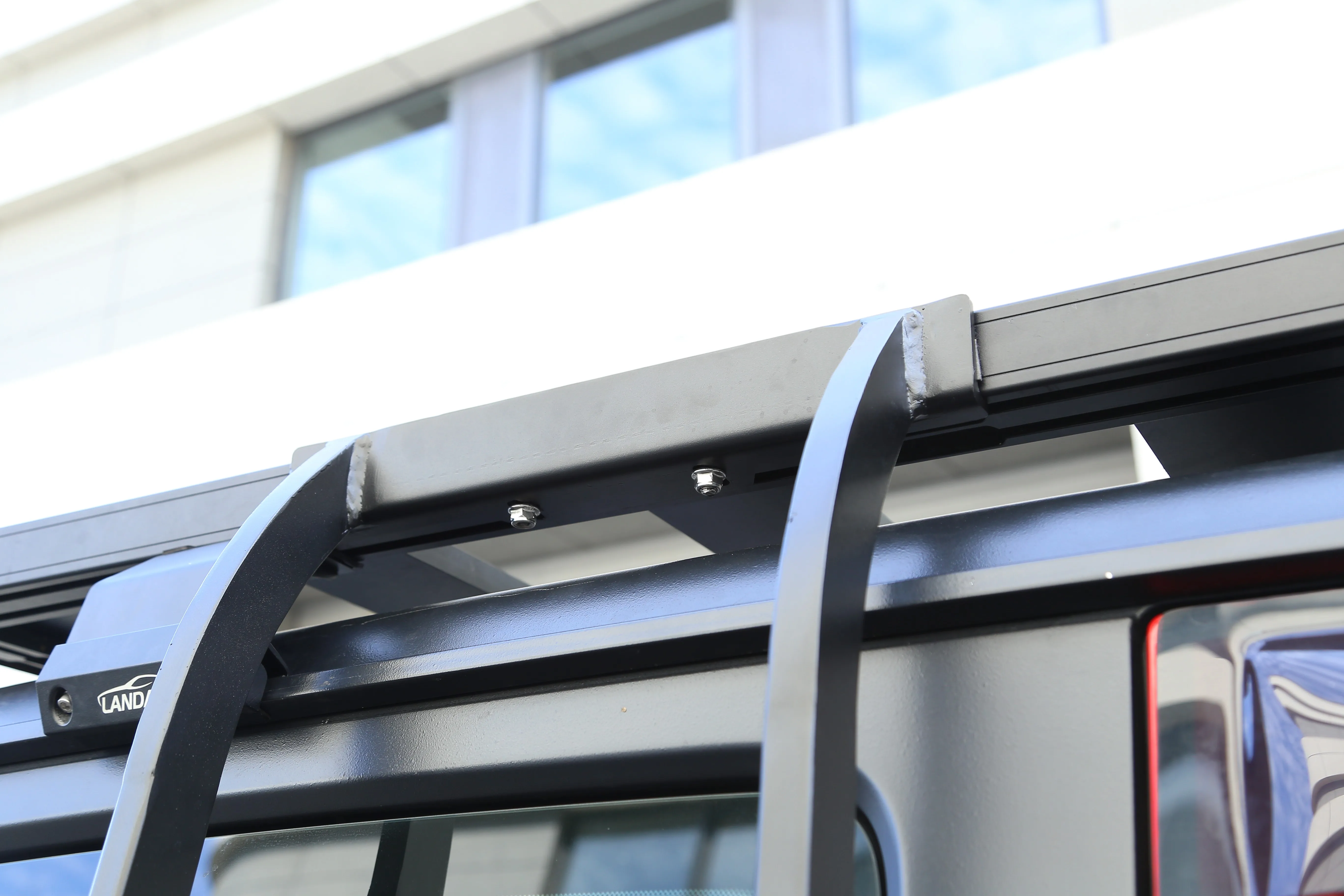 Landace Waterproof Double-Defend Side Telescopic Ladder for Jeep Wrangler Tailgate-Black Stainless Steel Aluminum Alloy