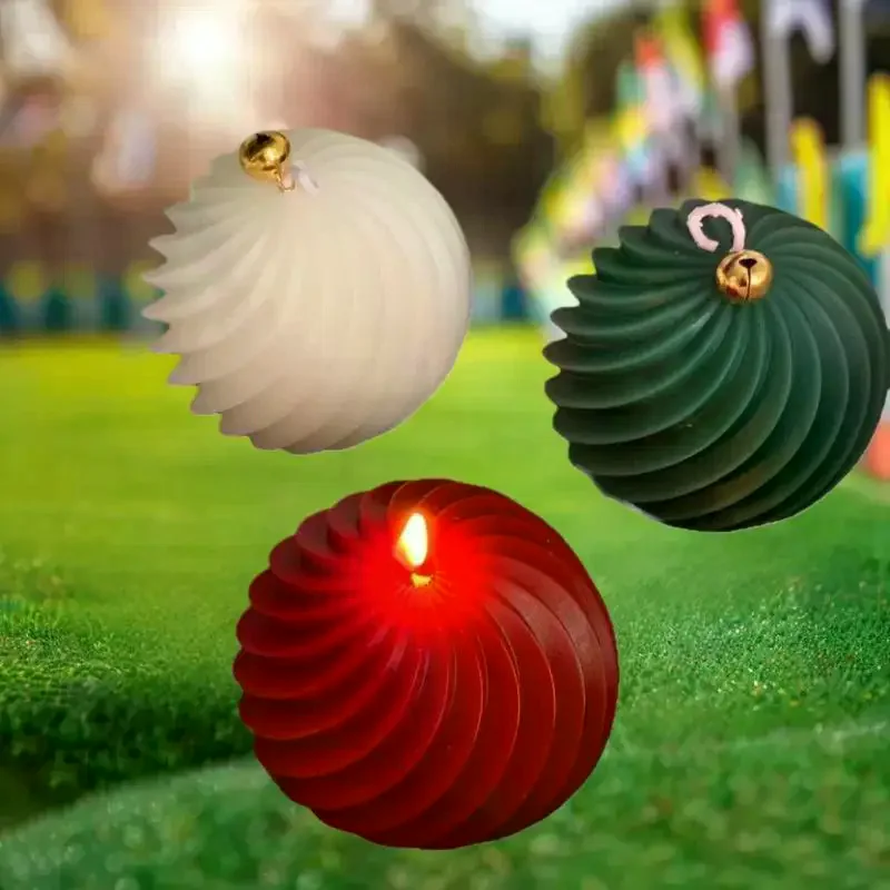 Diagonal Stripes Silicone Candle Mold DIY Scented Candles Rotate Ball Craft Molds Soap Resin Plaster Making Home Christmas Decor