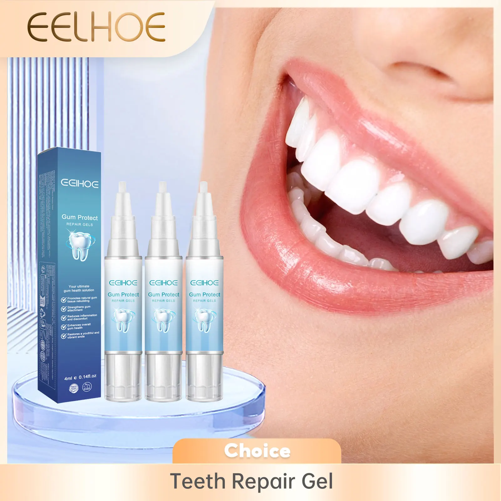 

EELHOE Teeth Whitening Gel Gum Repair Treatment Dental Cleaning Teeth Bleaching Remove Stains Gum Repair Gel Oral Care Essence