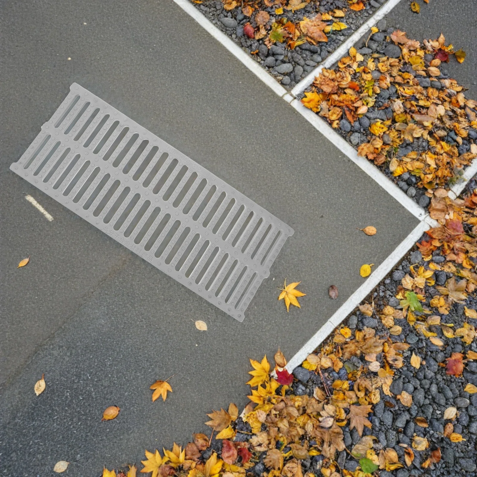 20x8 Polegada grade de drenagem de alto polímero retângulo resistente capa de trincheira para sistema de drenagem de esgoto ao ar livre quintal pátio garagem