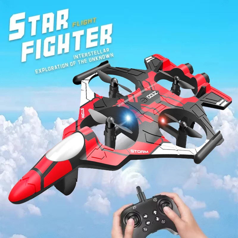 

2026New Fighter Quadcopter Drone Stunt Light RC Aircraft Four Channel Hovering Alta Altitude Rolling Special Effect Kid Toy Gift