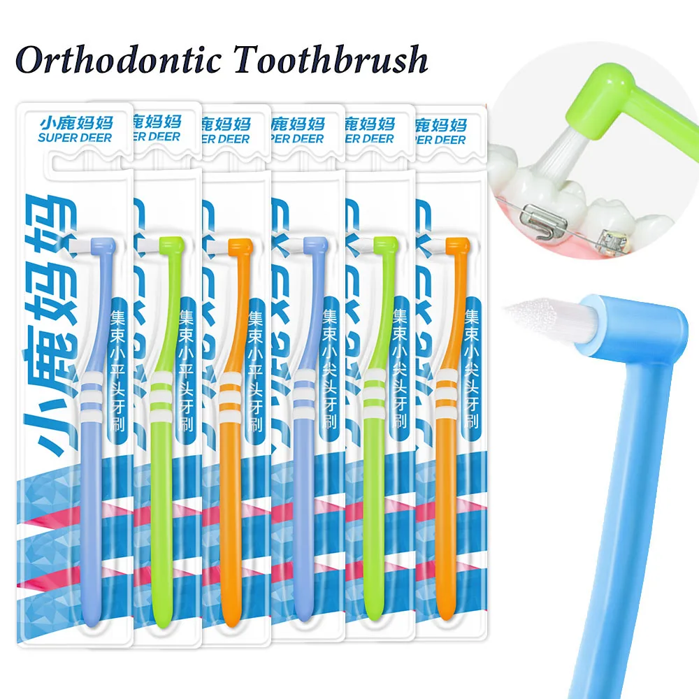 1PC Professional Orthodontic Toothbrush High-density Pointed and Flat Head Interdental Cleaning Brush Creative Oral Care Tool