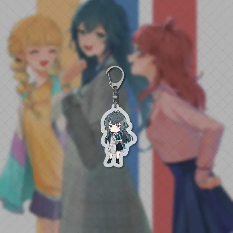 Gakumasu Gakuen Idolmaster Saki Hanami Kotone Fujita Temari Tsukimura Acrylic Key Chain Keyring Strap Figure Hanging Accessories