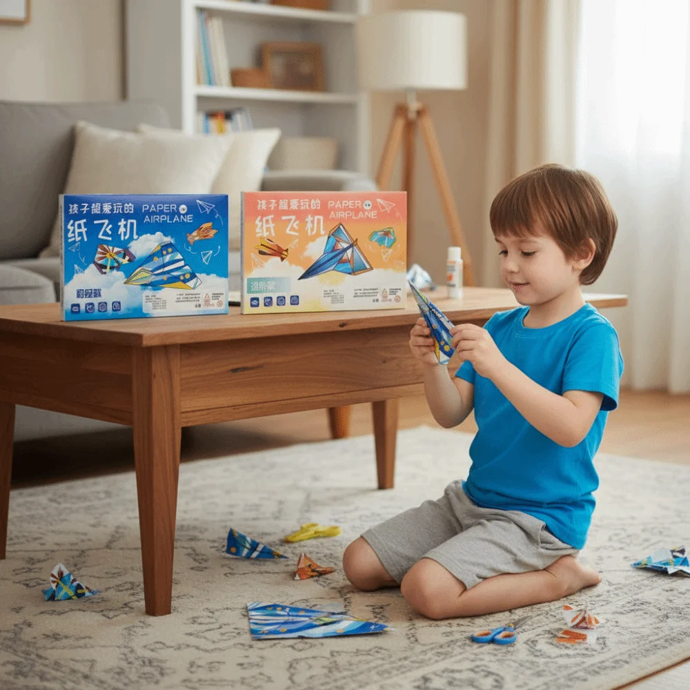 ورقة اليدوية طائرة اوريغامي الفن التعلم طائرة مونتيسوري اوريغامي مجموعة ثلاثية الأبعاد الكرتون تنوعا لعبة الطائرات الورقية