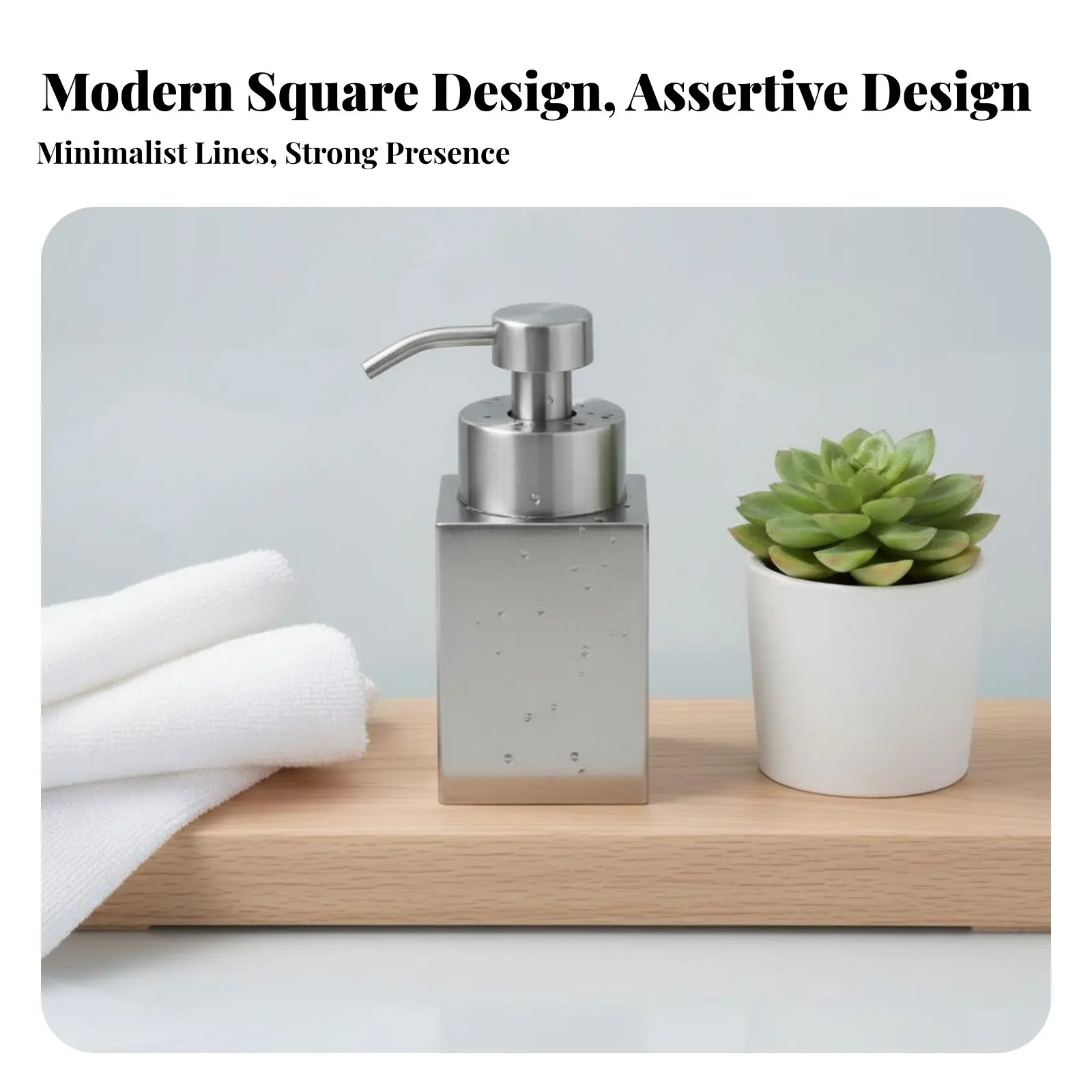 

Foaming Soap Dispenser Modern Design Stainless Steel Refillable Foam Lotion Pump for Indoor Home Kitchen Hotel Office Bathroom