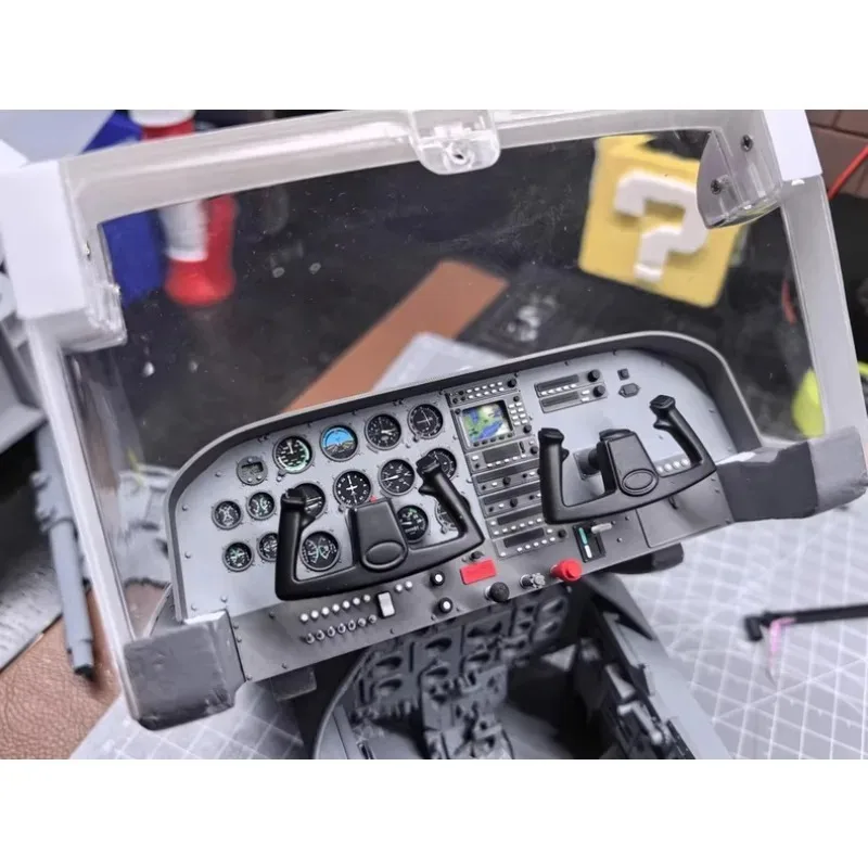 Instrument Panel Dashboard W/ Movable Steering Wheel Servo Simulation Upgrade Part for FMS 1500mm Cessna 182 RC Airplane