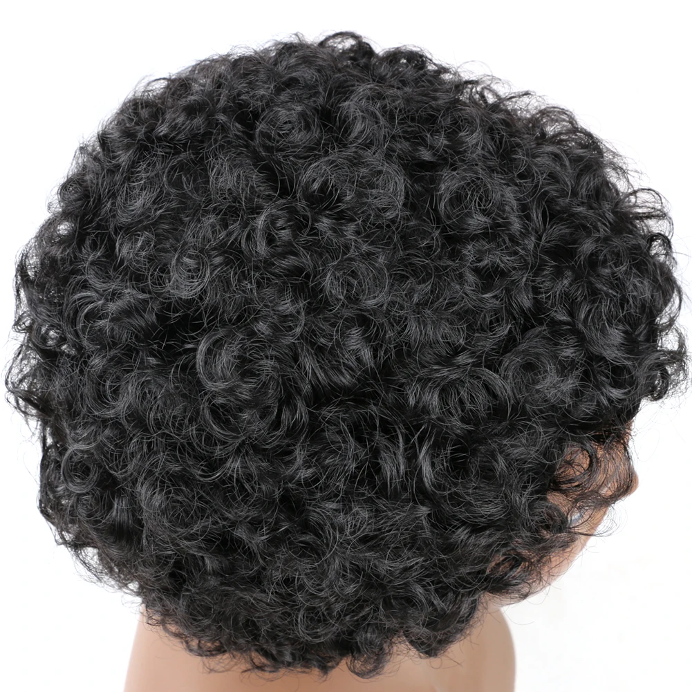 ピクシーカットウィッグ 合成ショートカーリーウィッグ 黒人女性用 ふわふわカール 格安合成ウィッグ フルマシンメイド サンコール カーリーウィッグ