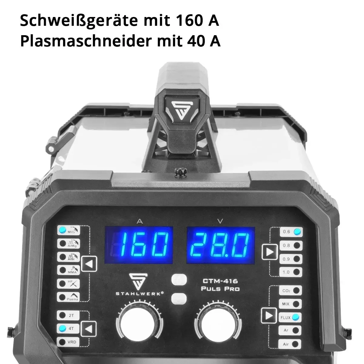 CTM-416 Puls Pro 6-in-1 gas-shielded combination welder | inverter with 160 A, MIG pulse aluminum welding machine