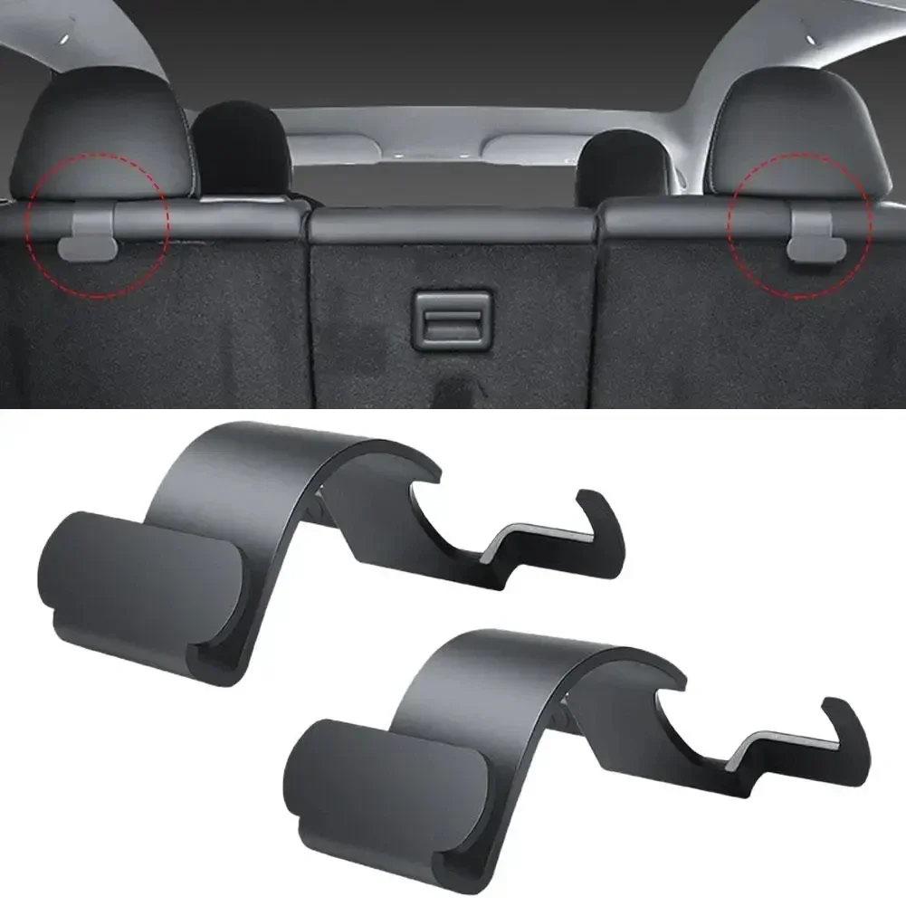 New 2pcs Rear Headrest Hook for Tesla Model Y Organizer Center Console Head Rest Storage Accessories Bag Umbrella Trunk Hanger