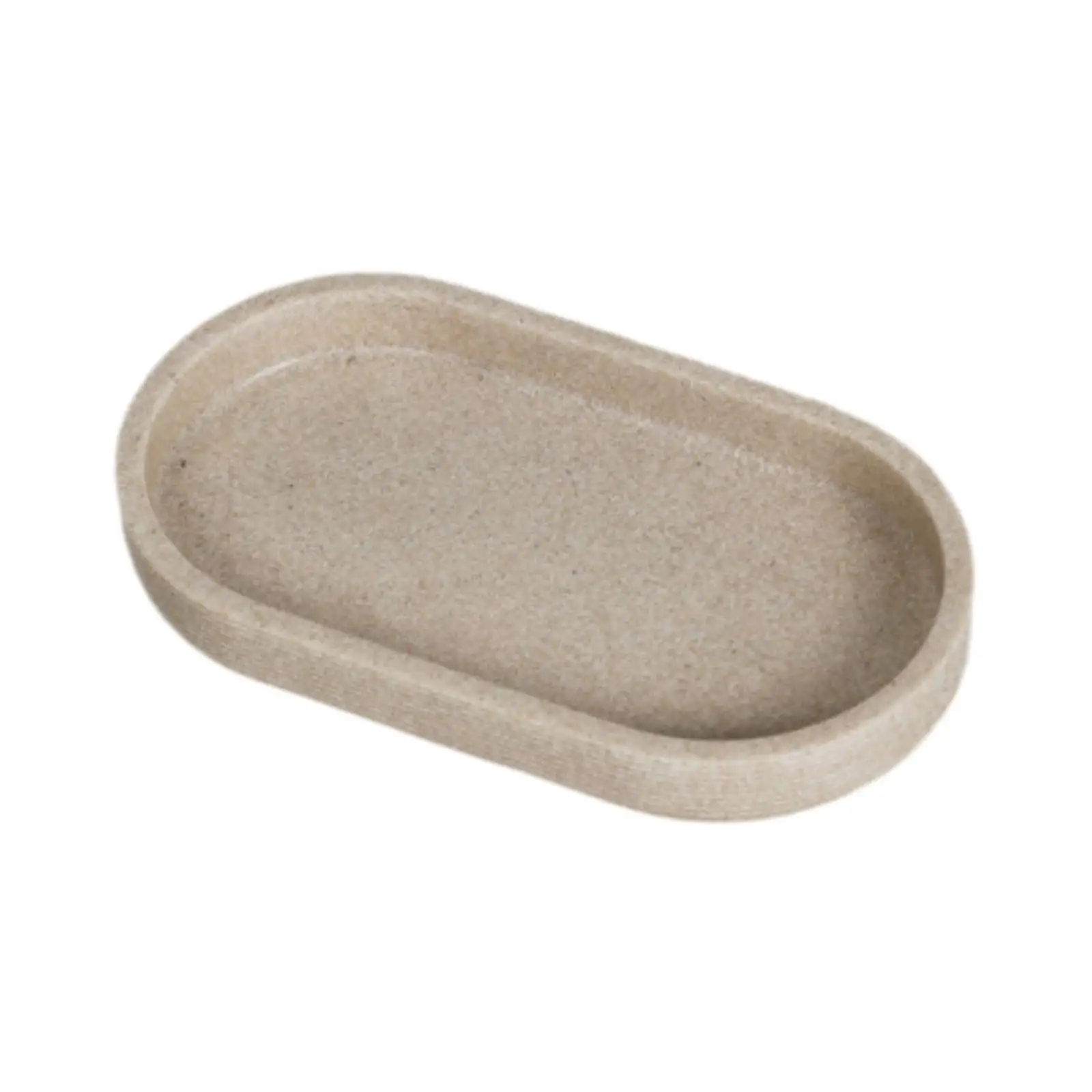 Oval Vanity Tray Resin Sandstone Bathroom Accessories Luxury Decor for Kitchen Countertop Jewelry Perfume Makeup Storage