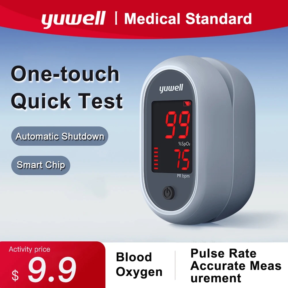 

yuwell Medical Finger Pulse Oximeter Blood Oxygen fingertip Auto digital Professional Heart Rate Monitor for children & adult