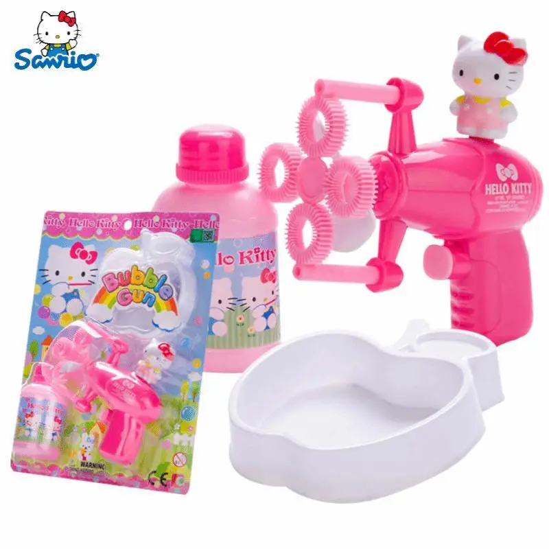 Takara tomy hello kitty bolha elétrica arma máquina de bolha elétrica das crianças brinquedo dos desenhos animados bonito plástico presente das crianças