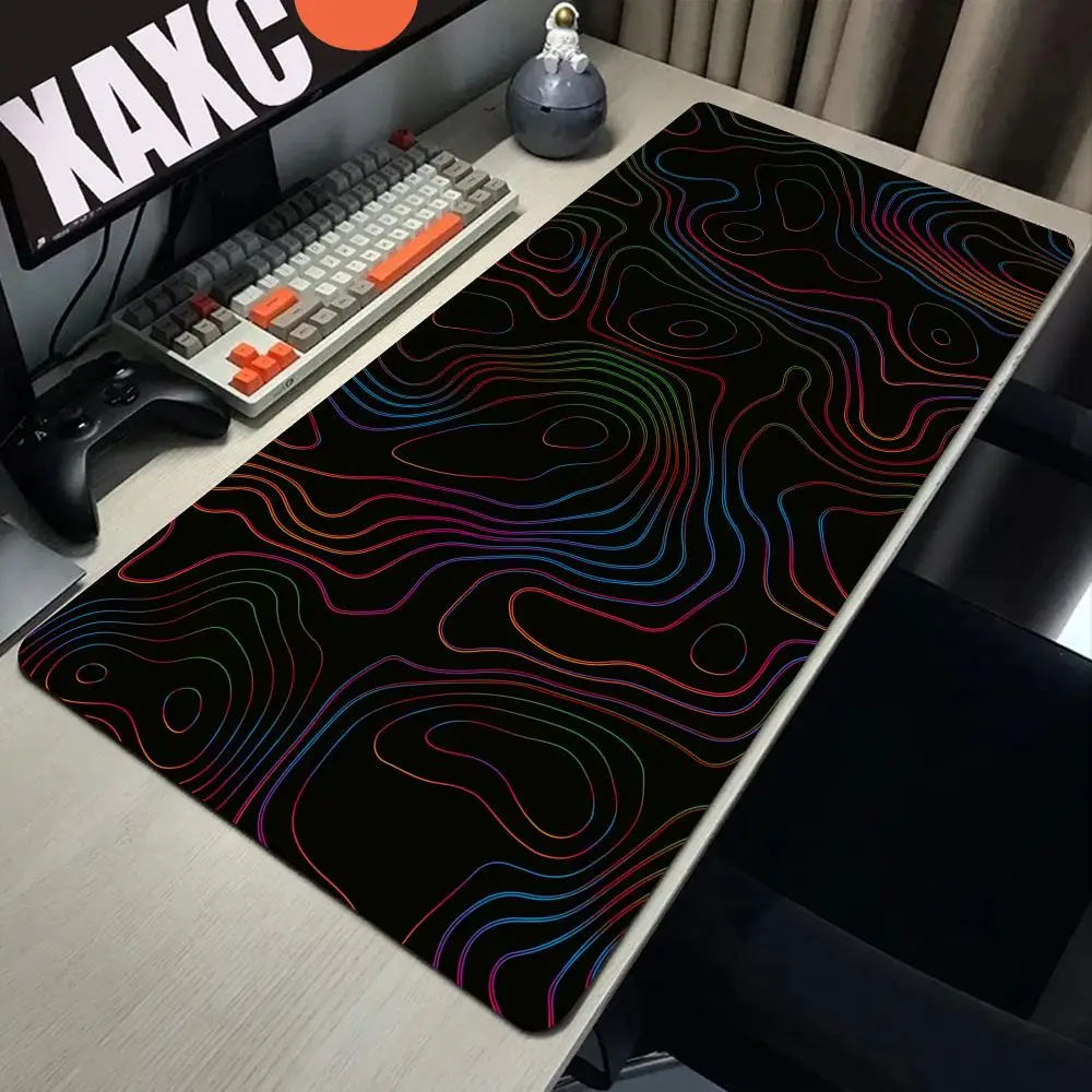 

HYBXAXC Aesthetic Desk Mat Color Line Design Office Pad Mouse Pad Desk Mouse Pad Cute HD Desk Pad Gaming Keyboard Mats Gamer