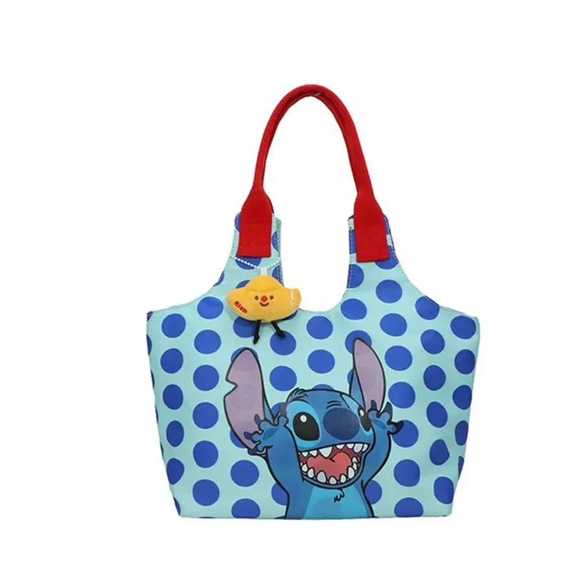 Disney Mickey Mouse Canvas Shoulder Bag Sweet Girl Stitch Handbag Fashion Student Cartoon Class storage Tote Bag