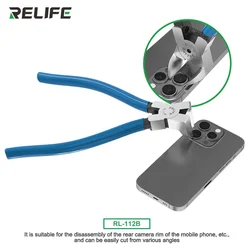 RELIFE RL-112B 90° Right Angle Flat Cutting Pliers for Mobile iPhone 8-14Promax Repair Disassembly of the Camera Frame Iron Ring